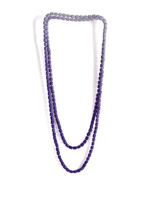 purple and white beaded necklace - 16509 - Very Small Image - 1