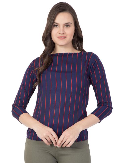 round neck striped top  - 16509092 - Very Small Image - 1