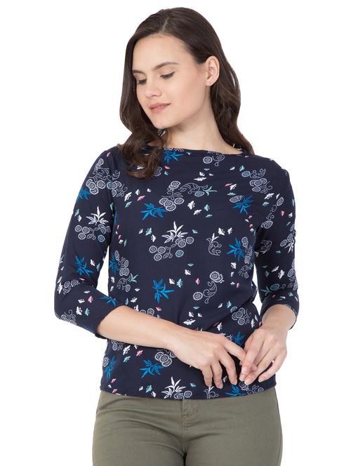 round neck printed top - 16509094 - Very Small Image - 1