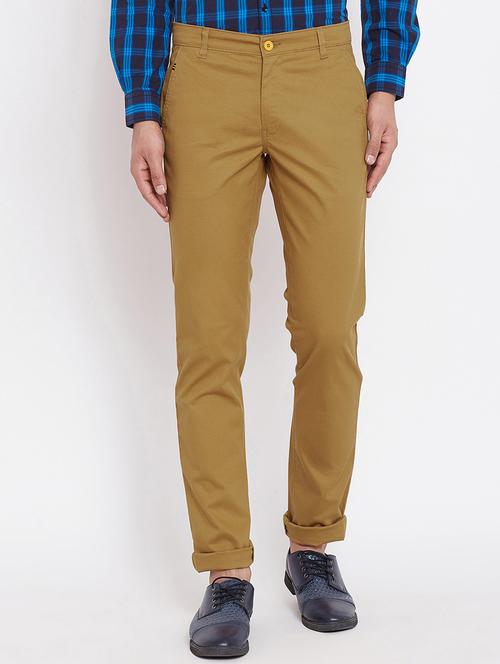brown solid chinos - 16509385 - Very Small Image - 1