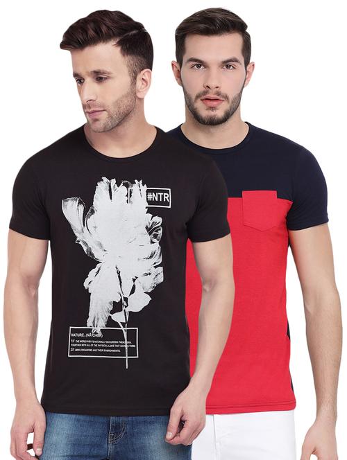 black and red printed combo t-shirts - 16509477 - Very Small Image - 1