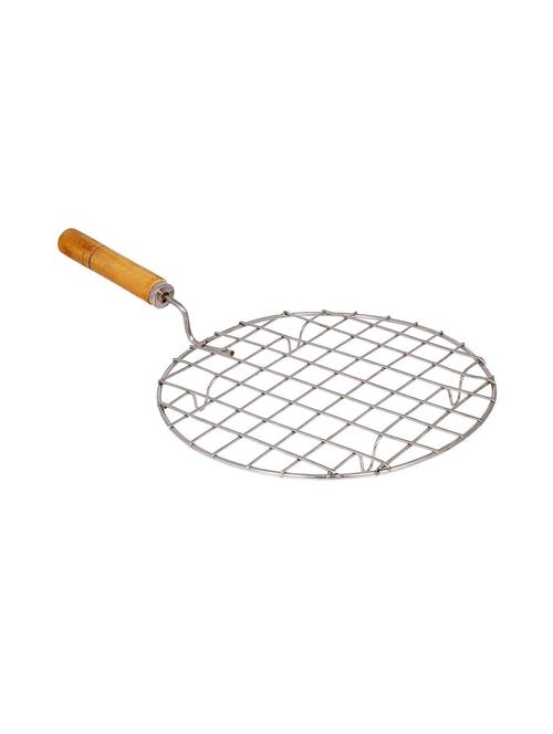round papad chapati roti grill jali with wooden handle   - 16509743 - Very Small Image - 1