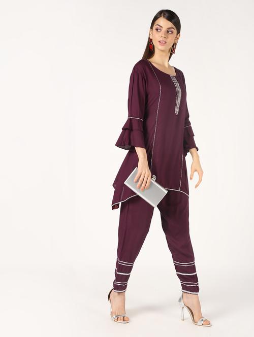 solid kurta pant set - 16509746 - Very Small Image - 1