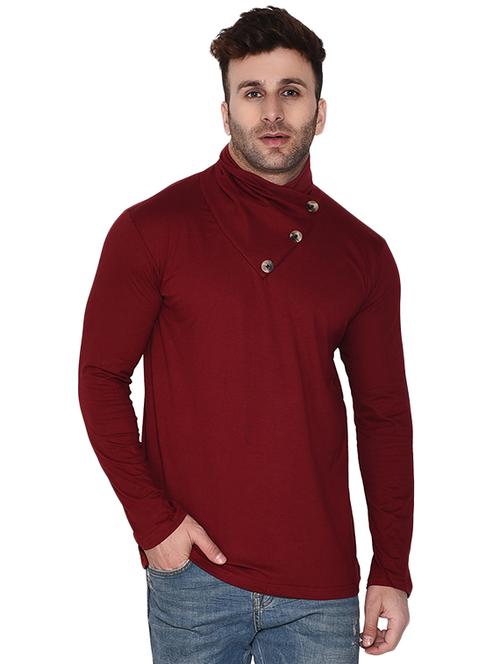 maroon solid t-shirt - 16510601 - Very Small Image - 1