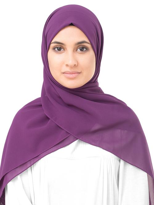 purple georgette stole - 16511176 - Very Small Image - 1