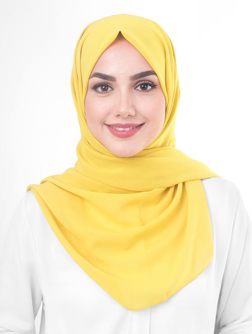 yellow georgette stole - 16511276 - Very Small Image - 1