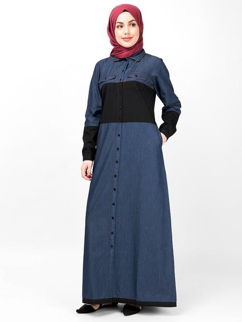 denim a-line cloaks & abaya - 16511702 - Very Small Image - 1