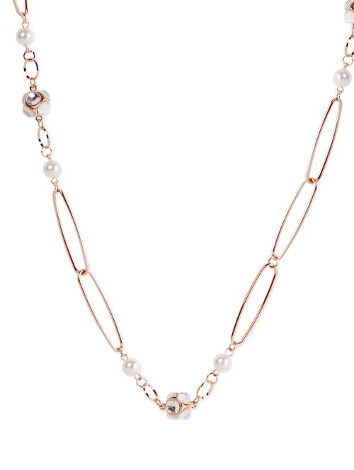 gold chain necklace with pearls - 16514 - Very Small Image - 1