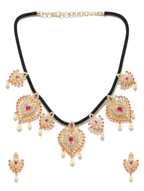 pink brass necklaces and earring - 16515697 - Very Small Image - 1