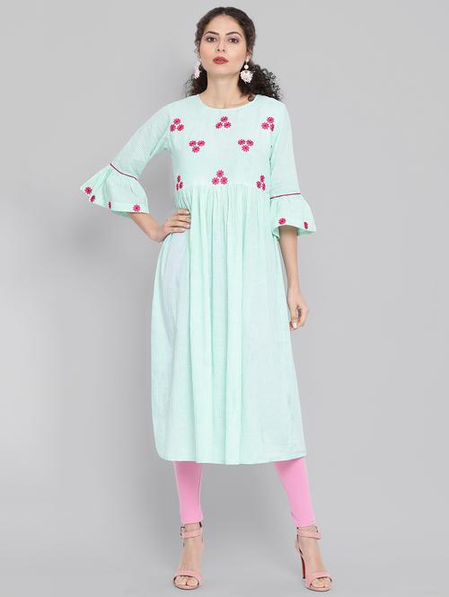 bell sleeves flared kurta - 16515862 - Very Small Image - 1