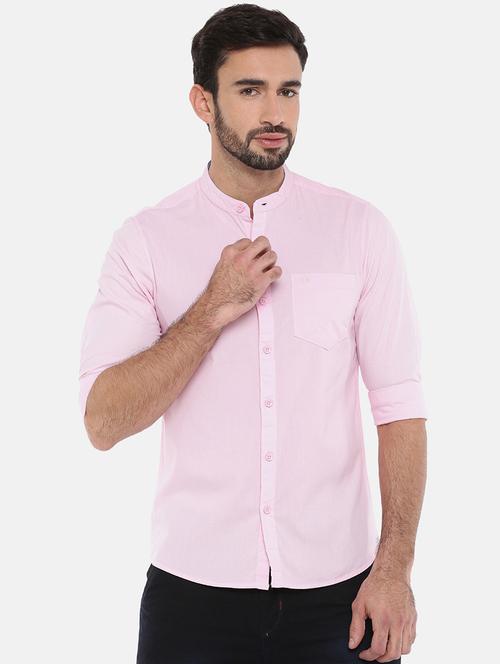 pink solid casual shirt - 16516634 - Very Small Image - 1