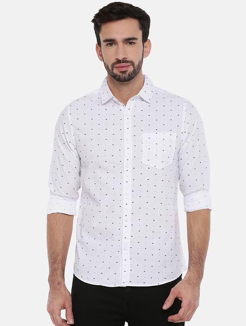 white printed casual shirt - 16516639 - Very Small Image - 1