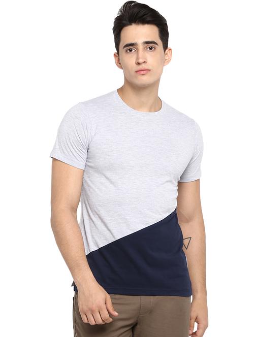 grey cut & sew color block t-shirt - 16517941 - Very Small Image - 1