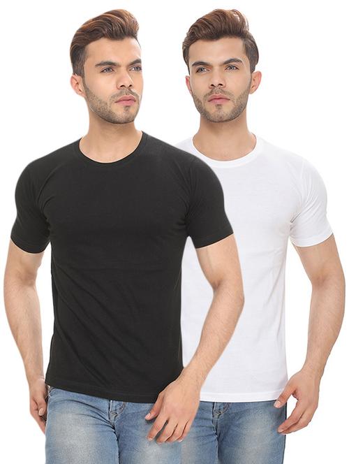 black and white solid combos t-shirt - 16518002 - Very Small Image - 1