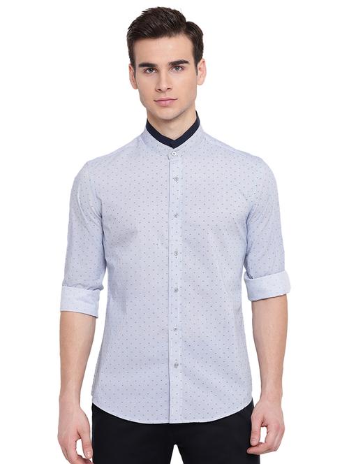 light blue printed casual shirt - 16518020 - Very Small Image - 1