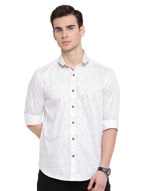 white printed casual shirt - 16518027 - Very Small Image - 1