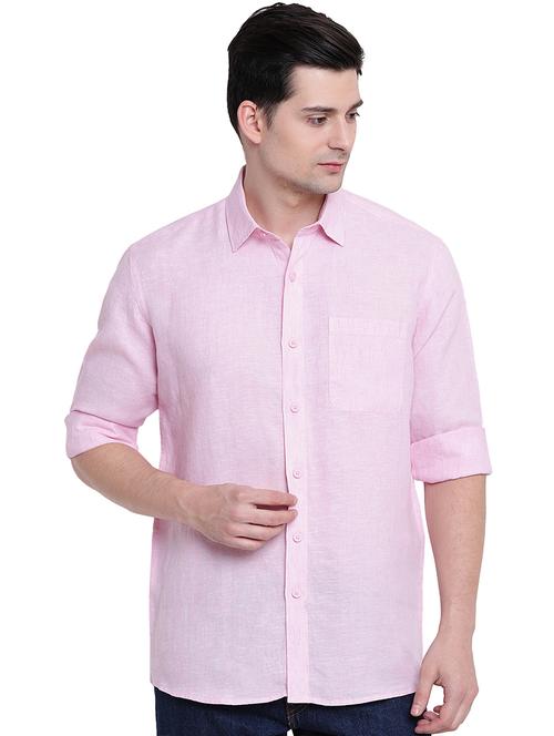 pink linen casual shirt - 16518068 - Very Small Image - 1
