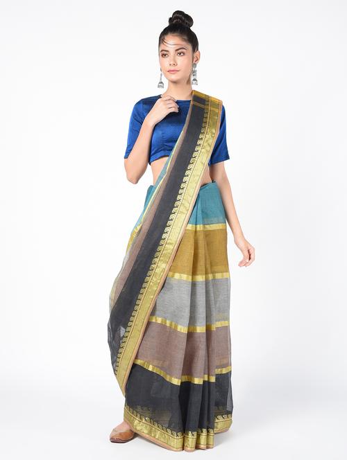 color block tant saree - 16518349 - Very Small Image - 1