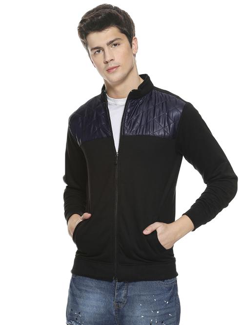 black color block casual jacket - 16519227 - Very Small Image - 1