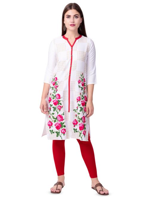 floral straight kurta - 16519550 - Very Small Image - 1