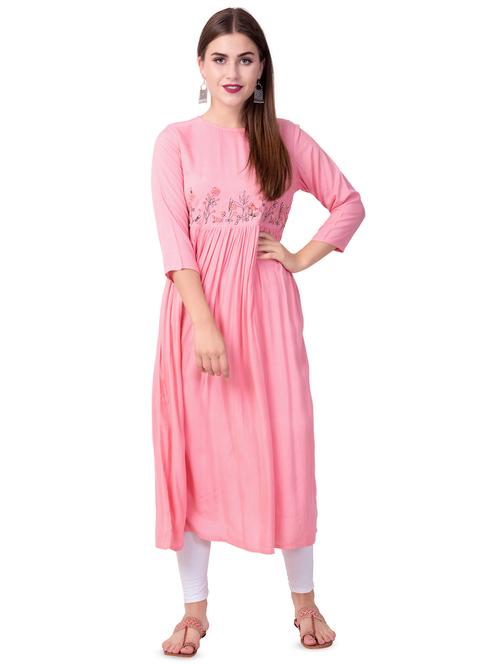 embroidered flared kurta - 16519561 - Very Small Image - 1