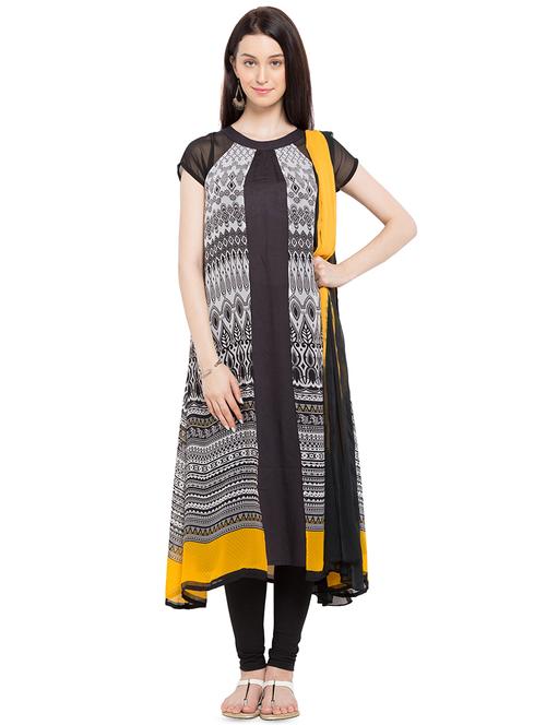 printed kurta churidaar set - 16520967 - Very Small Image - 1