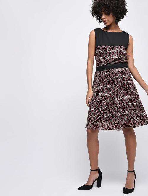 tie knot back a-line dress - 16523863 - Very Small Image - 1