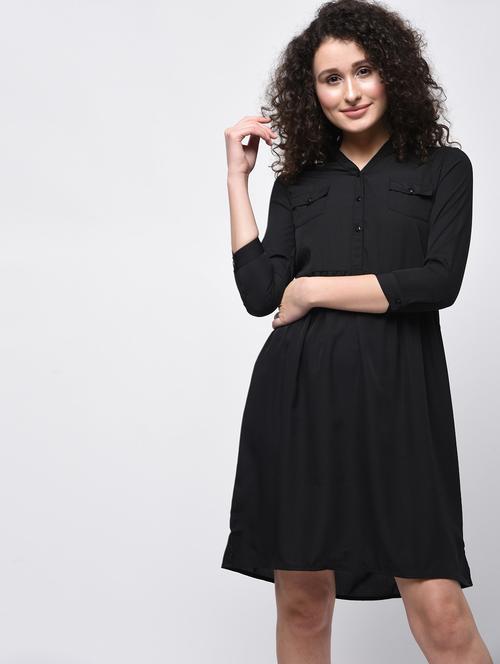 pocket detail gathered a-line dress - 16523868 - Very Small Image - 1