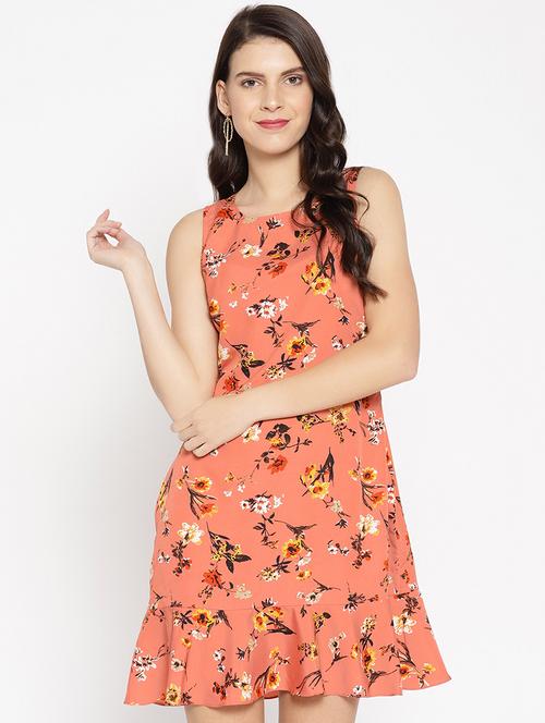 round neck floral a-line dress - 16524133 - Very Small Image - 1