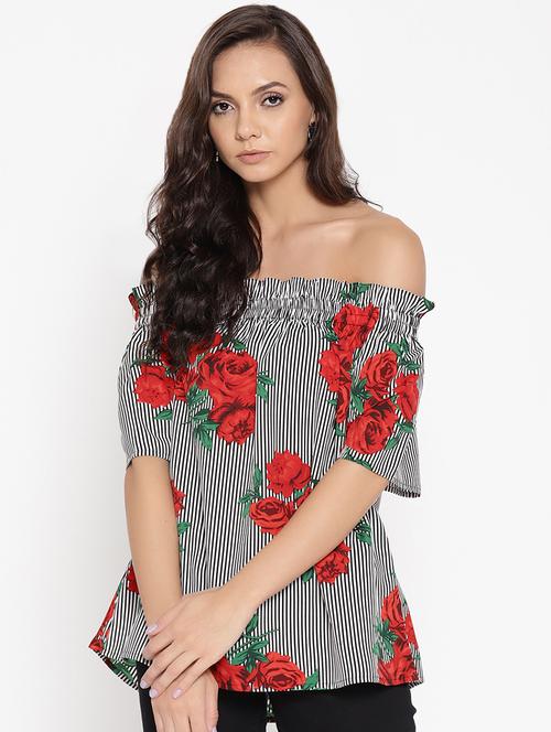 off shoulder floral top  - 16524164 - Very Small Image - 1