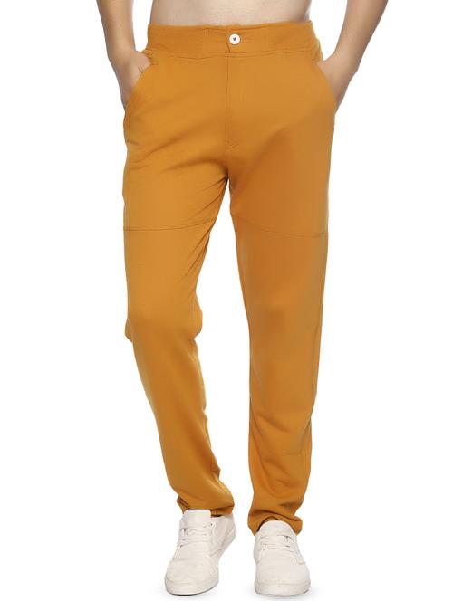 yellow solid full length track pant - 16527689 - Very Small Image - 1