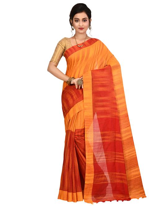 bordered tant saree - 16528269 - Very Small Image - 1