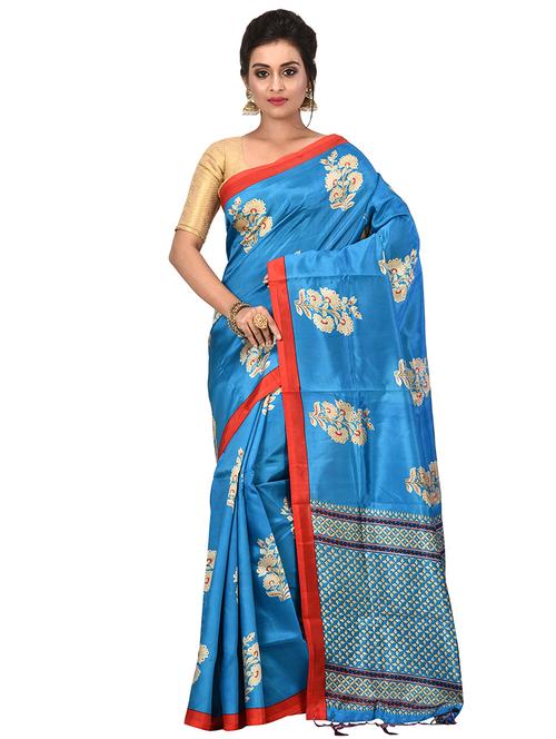 floral banarasi saree - 16528287 - Very Small Image - 1