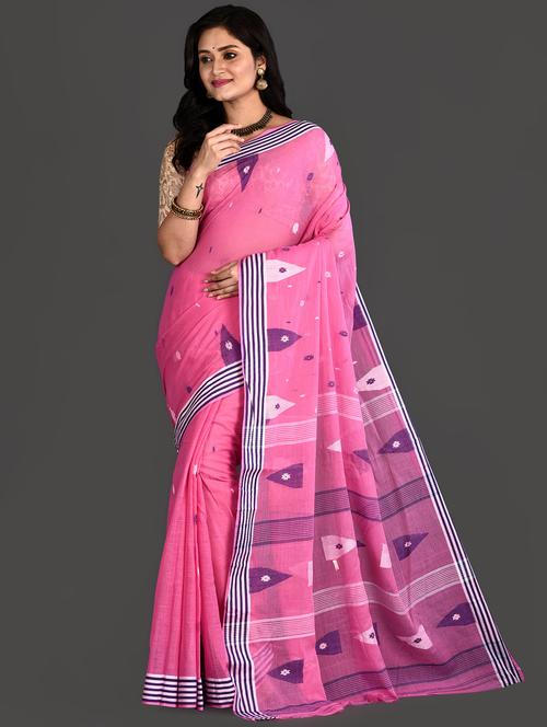 geometrical jamdani saree - 16528333 - Very Small Image - 1