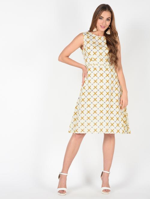 tie back printed a-line dress - 16528374 - Very Small Image - 1