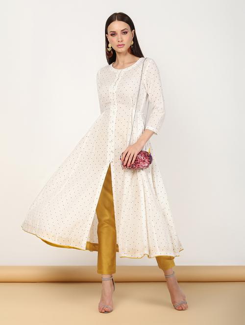 polka dots high-slit kurta - 16528486 - Very Small Image - 1