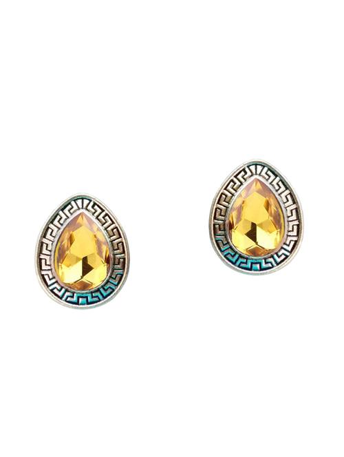 yellow metal studs earring - 16530482 - Very Small Image - 1