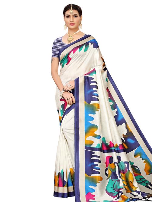 conversational bhagalpuri saree with blouse - 16531809 - Very Small Image - 1