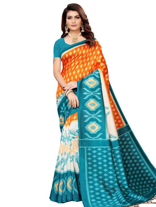 ikat bhagalpuri saree with blouse - 16531816 - Very Small Image - 1