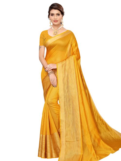 plain banarasi saree with blouse - 16531839 - Very Small Image - 1