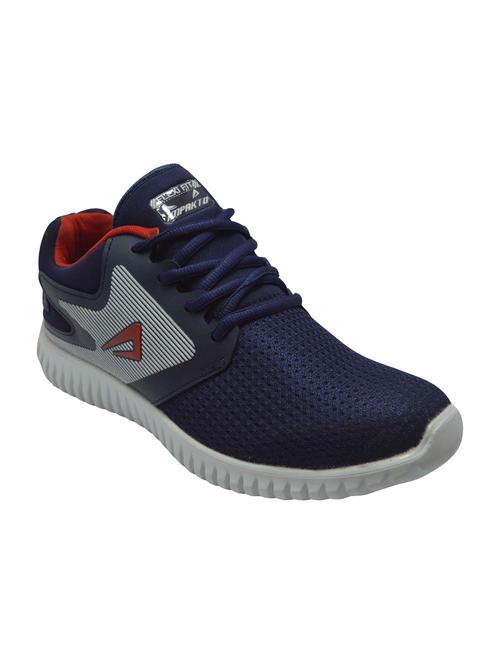 ajanta navy blue mesh lace up sport shoes - 16532198 - Very Small Image - 1
