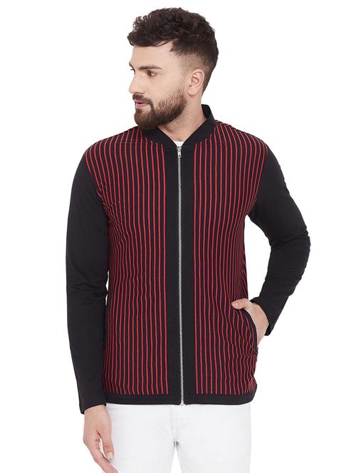 red striped front open t-shirt - 16533963 - Very Small Image - 1