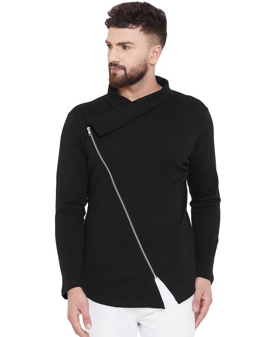 black solid asymmetric t-shirt - 16533971 - Very Small Image - 1