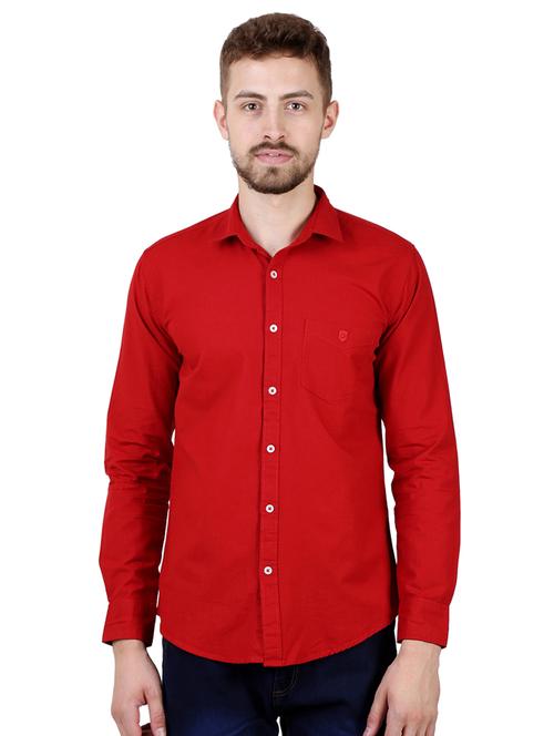 red solid casual shirt - 16534215 - Very Small Image - 1