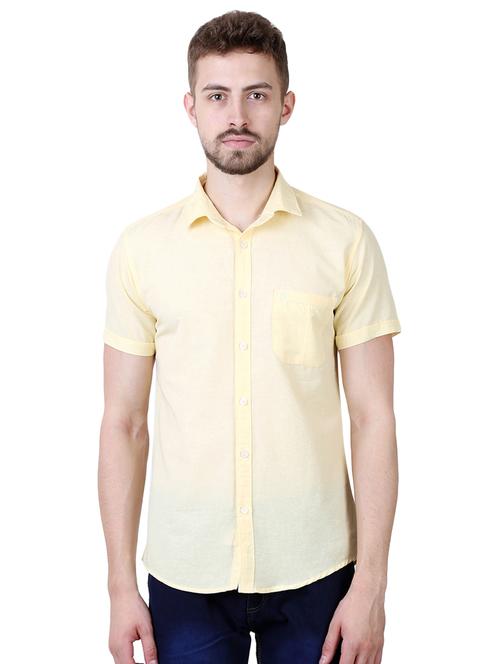 yellow solid casual shirt - 16534237 - Very Small Image - 1