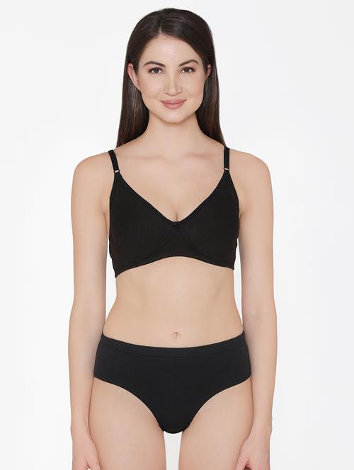 bow patch solid bra and panty set - 16535873 - Very Small Image - 1