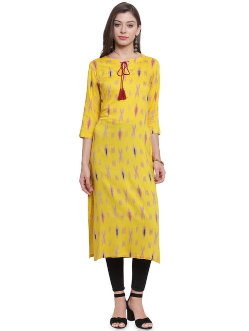 ikat print straight kurta - 16538149 - Very Small Image - 1