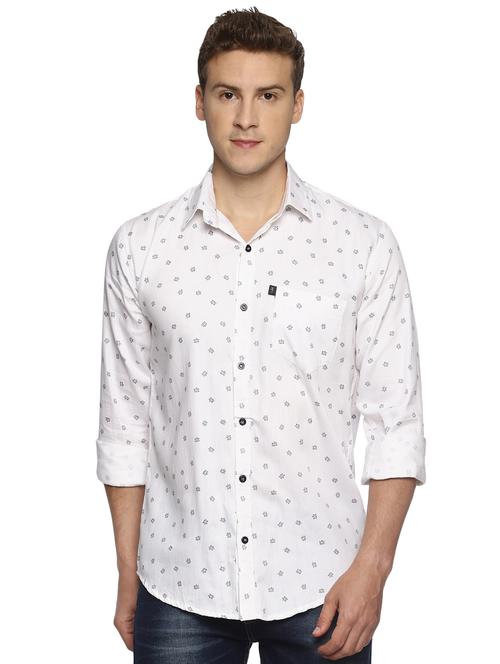 white printed casual shirt - 16538264 - Very Small Image - 1