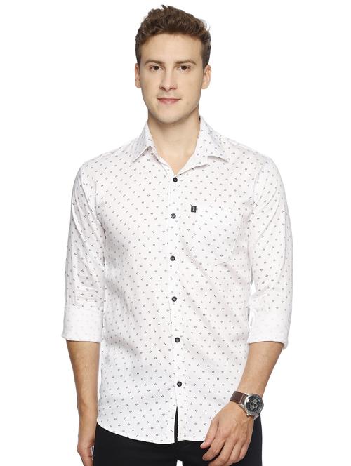 white printed casual shirt - 16538272 - Very Small Image - 1