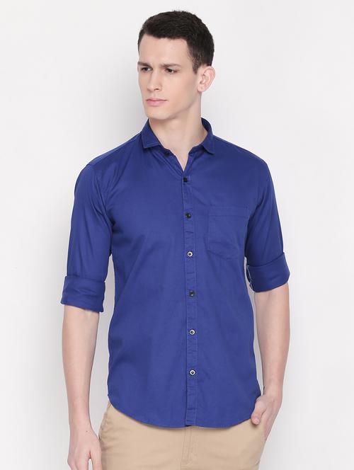 mens solid casual shirt - 16538282 - Very Small Image - 1